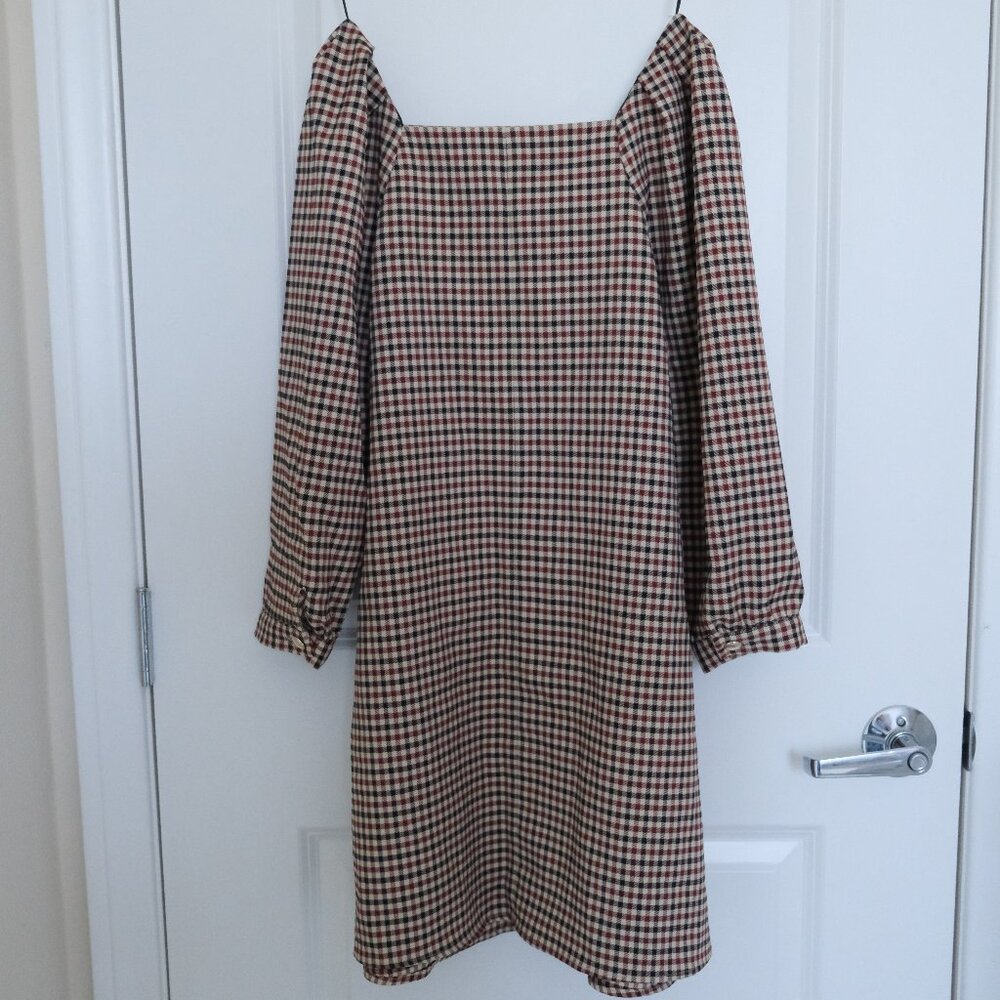 Zara Autumn Plaid Mini Dress (XS)